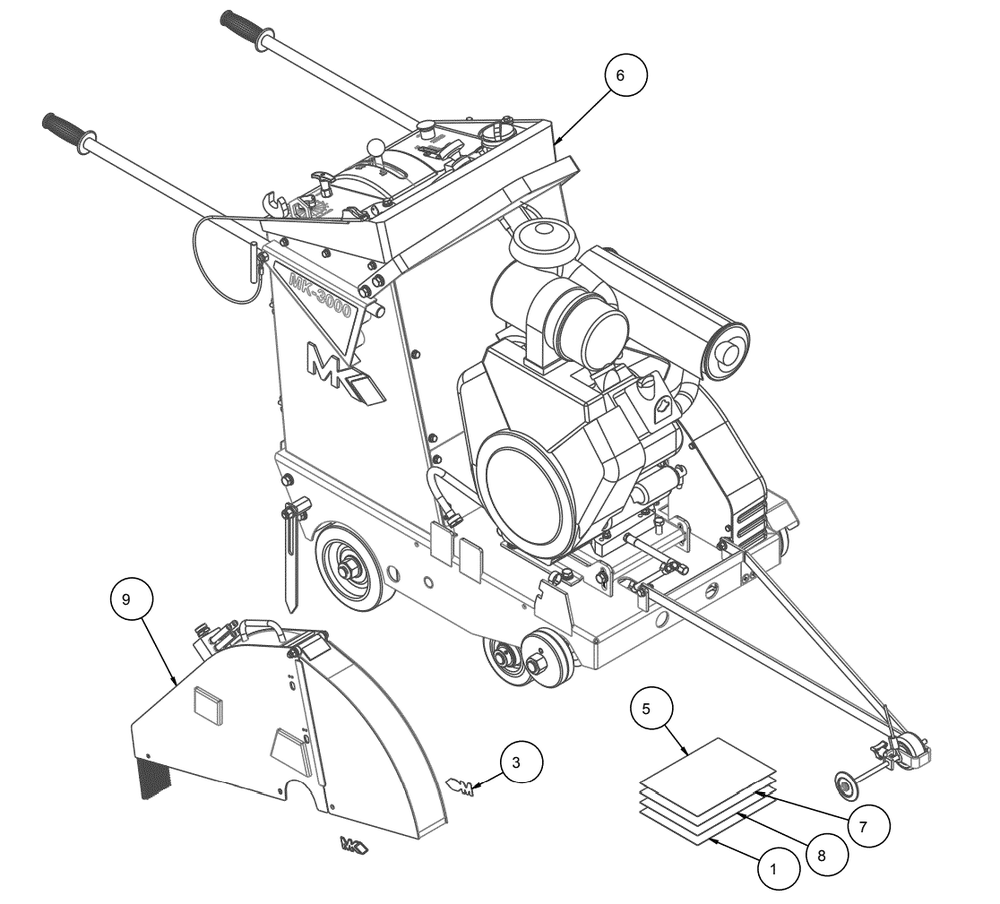 Section 05 Diagram and Parts List for MK-3026V 166447-26 MK Diamond Concrete Saw